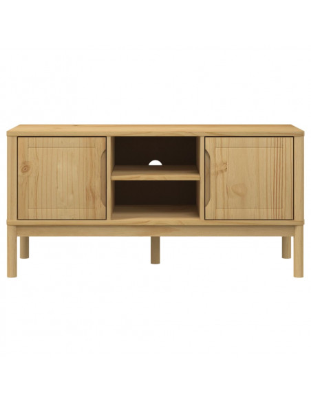 Mobile TV FLORO Marrone Cera 114x43x55 cm in Legno di Pino