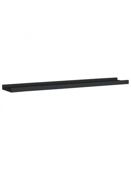 Mensole Loggia per Foto 2 pz Nere 80x9x3 cm in MDF