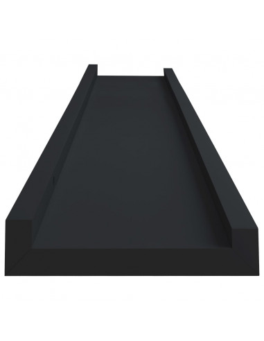 Mensole Loggia per Foto 2 pz Nere 80x9x3 cm in MDF
