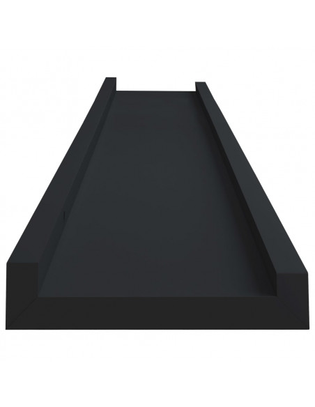 Mensole Loggia per Foto 2 pz Nere 80x9x3 cm in MDF