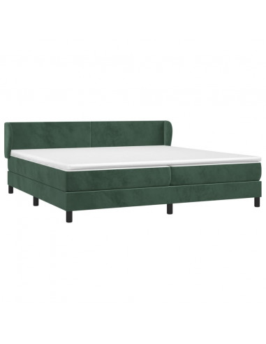 Giroletto a Molle con Materasso Verde Scuro 200x200 cm Velluto