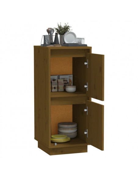 Credenza Marrone Miele 31,5x34x75 cm in Legno Massello di Pino
