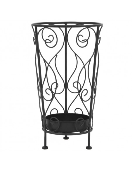 Portaombrelli Stile Vintage Metallo 26x46 cm Nero