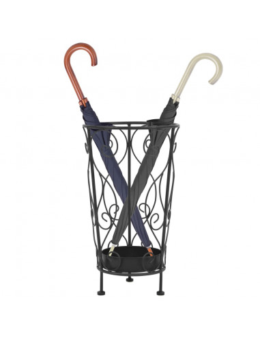 Portaombrelli Stile Vintage Metallo 26x46 cm Nero