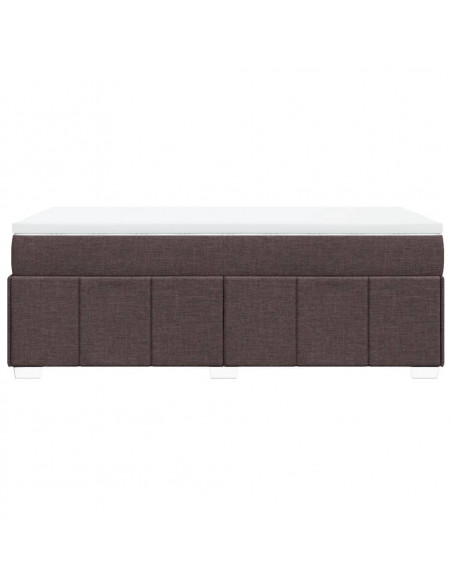 Giroletto a Molle con Materasso Marrone Scuro 100x200cm Tessuto