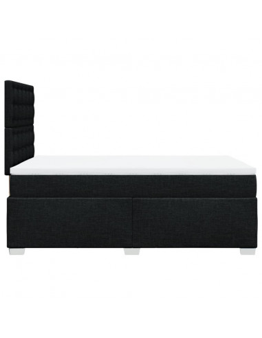 Giroletto a Molle con Materasso Nero 120x200 cm in Tessuto