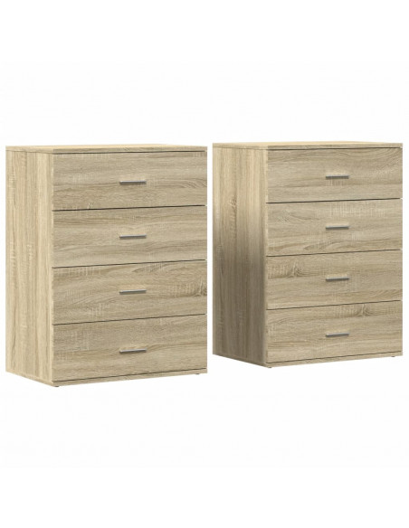 Credenze 2 pz Rovere Sonoma 60x39x80 cm in Legno Multistrato