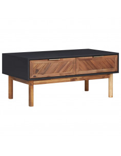 Tavolino da Caffè 90x50x40 cm in Legno Massello di Acacia e MDF 2