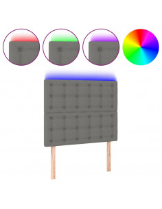 Testiera a LED GrigioScuro 100x5x118/128cm inTessuto 2