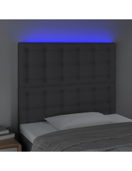 Testiera a LED GrigioScuro 100x5x118/128cm inTessuto