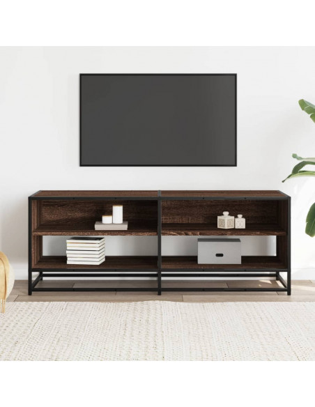 Mobile TV Rovere Marrone 120,5x40x46 cm Multistrato e Metallo