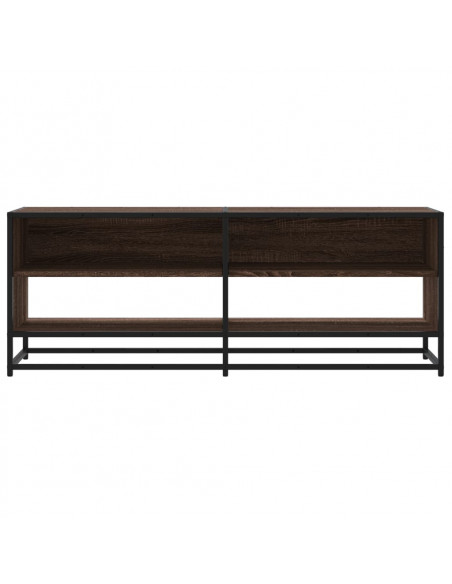 Mobile TV Rovere Marrone 120,5x40x46 cm Multistrato e Metallo