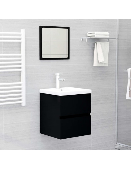 Mobile Lavabo Nero 41x38,5x45 cm in Legno Multistrato