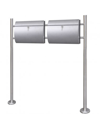 Casetta della Posta Doppia con Supporto in Acciaio Inox