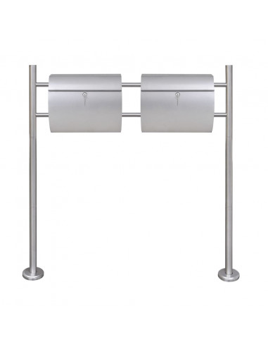 Casetta della Posta Doppia con Supporto in Acciaio Inox
