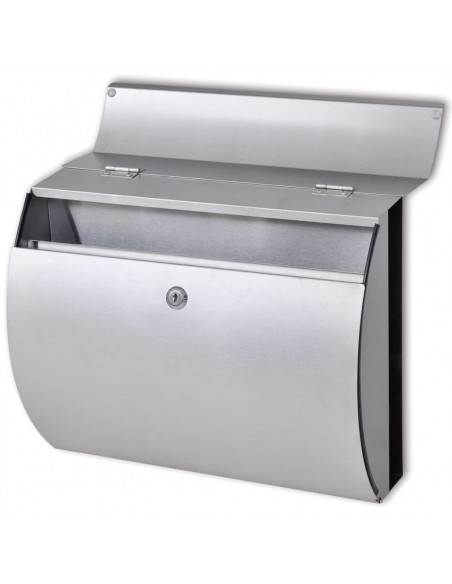 Casetta della Posta Doppia con Supporto in Acciaio Inox