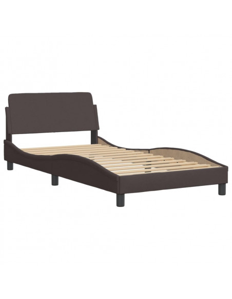 Giroletto con Luci LED Marrone Scuro 100x200 cm in Tessuto