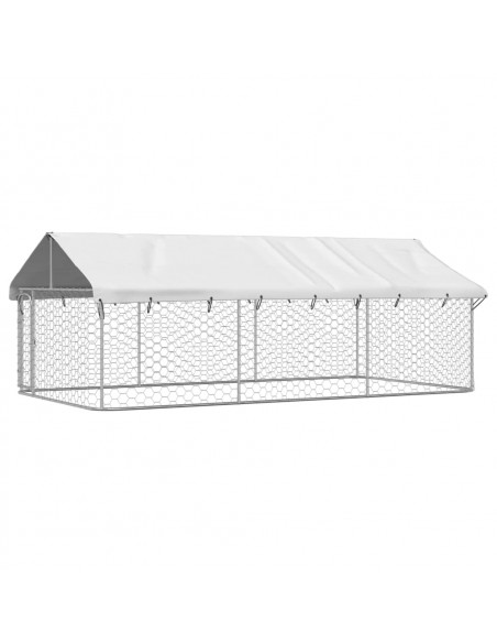Gabbia per Cani da Esterno con Tetto 400x200x150 cm