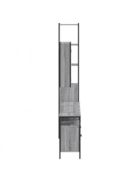 Set Mobili da Bagno 4 pz Grigio Sonoma in Legno Multistrato