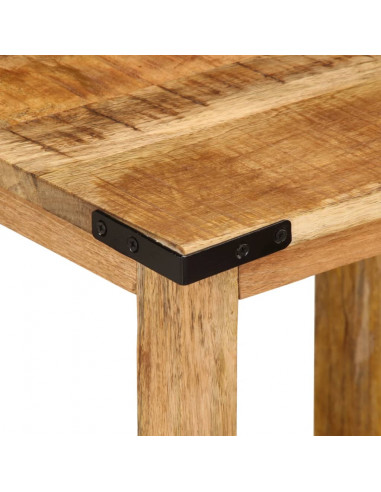 Tavolini a Incastro 3 pz in Legno Massello Grezzo di Mango