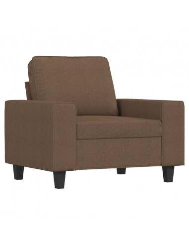 Poltrona con Poggiapiedi Marrone 60 cm in Tessuto