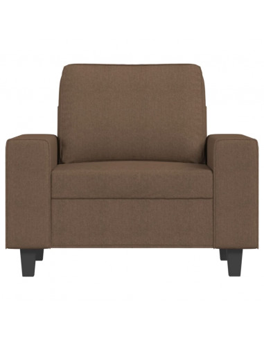 Poltrona con Poggiapiedi Marrone 60 cm in Tessuto