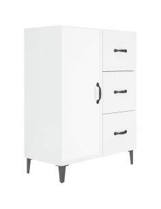 Credenza 69,5x34x90 cm in Legno Multistrato Bianco Lucido 2