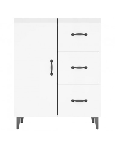 Credenza 69,5x34x90 cm in Legno Multistrato Bianco Lucido