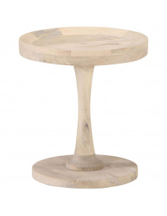 Tavolino di Servizio Ø40x45 cm in Legno Massello di Mango 2