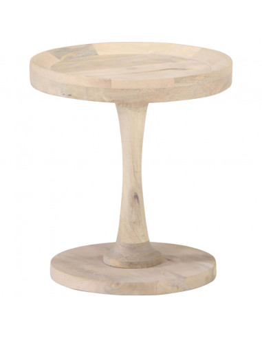 Tavolino di Servizio Ø40x45 cm in Legno Massello di Mango