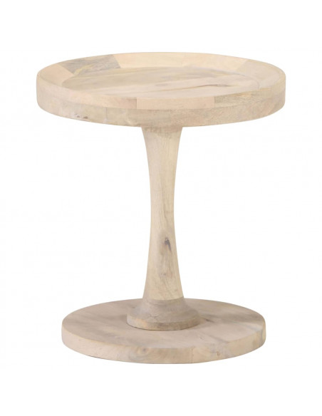 Tavolino di Servizio Ø40x45 cm in Legno Massello di Mango