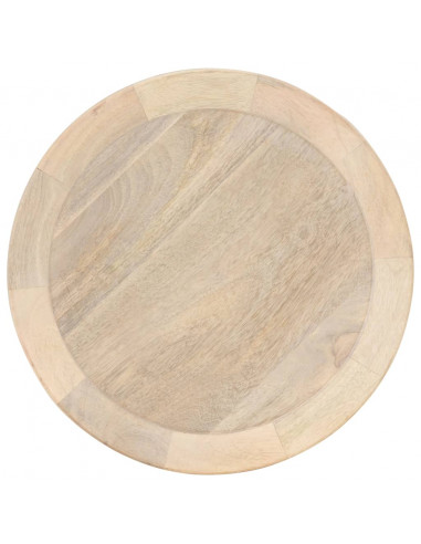 Tavolino di Servizio Ø40x45 cm in Legno Massello di Mango