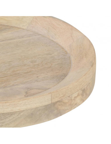Tavolino di Servizio Ø40x45 cm in Legno Massello di Mango