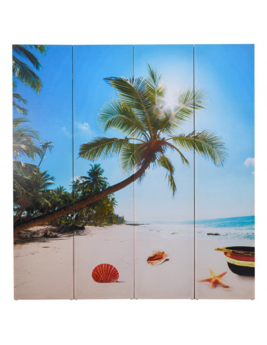 Paravento Pieghevole 160x170 cm con Stampa Spiaggia