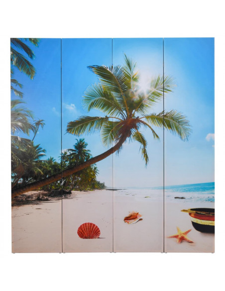 Paravento Pieghevole 160x170 cm con Stampa Spiaggia