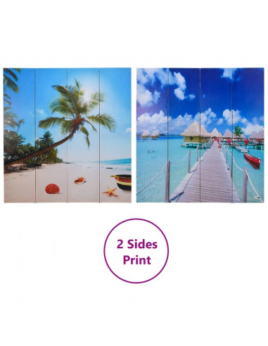 Paravento Pieghevole 160x170 cm con Stampa Spiaggia