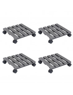 Carrelli Porta Piante 4 pz Grigi 30x7,5 cm WPC 2