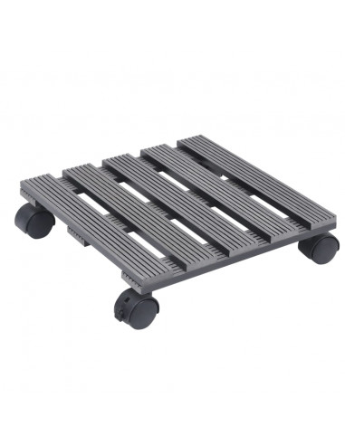 Carrelli Porta Piante 4 pz Grigi 30x7,5 cm WPC