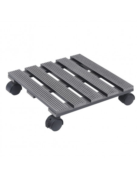 Carrelli Porta Piante 4 pz Grigi 30x7,5 cm WPC