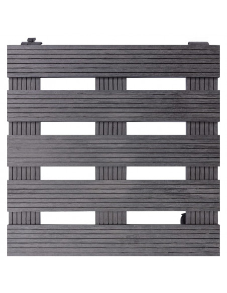 Carrelli Porta Piante 4 pz Grigi 30x7,5 cm WPC