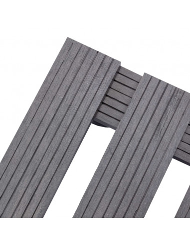 Carrelli Porta Piante 4 pz Grigi 30x7,5 cm WPC