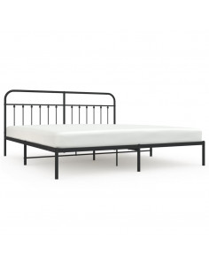 Giroletto con Testiera in Metallo Nero 193x203 cm 2