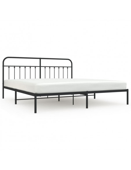 Giroletto con Testiera in Metallo Nero 193x203 cm