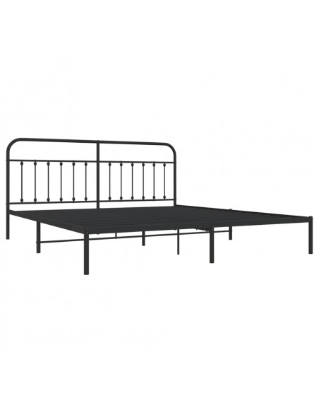 Giroletto con Testiera in Metallo Nero 193x203 cm