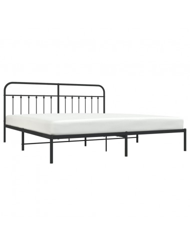 Giroletto con Testiera in Metallo Nero 193x203 cm