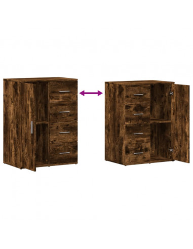 Credenza Rovere Fumo 59x39x80 cm in Legno Multistrato