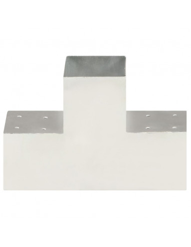 Connettori Pali a Forma di T 4 pz in Metallo Zincato 101x101 mm