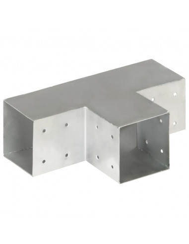 Connettori Pali a Forma di T 4 pz in Metallo Zincato 101x101 mm