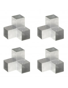 Connettori Pali a Forma di Y 4 pz in Metallo Zincato 101x101 mm 2
