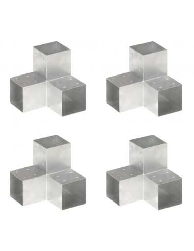 Connettori Pali a Forma di Y 4 pz in Metallo Zincato 101x101 mm